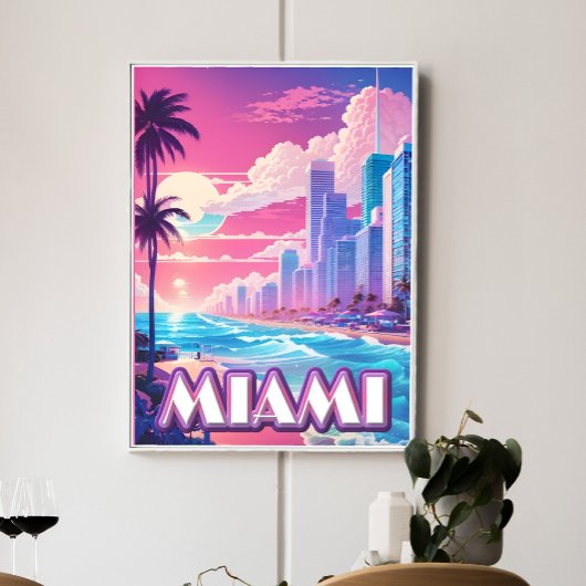 Miami Vaporwave Reizen Perfect Poster