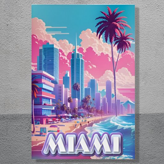 Miami Vaporwave Reizen Perfect Poster