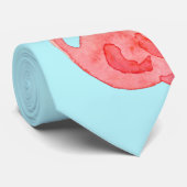 Miami Vibes Flamingo en Limes Stropdas (Opgerold)