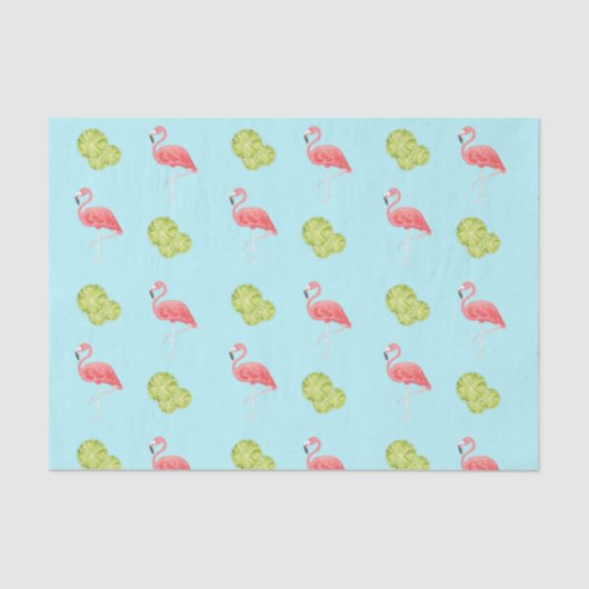 Miami Vibes Flamingo en limoenen Weefselpapier Tissuepapier (Voorkant)