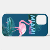Miami Vibes Neon Flamingo Persoonlijk Case-Mate iPhone Case (Achterkant (horizontaal))