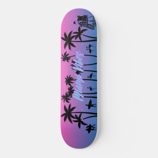 Miami Vibes Persoonlijk Skateboard (Voorkant)