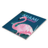 Miami Vibes Pink Flamingo Art Deco Tegeltje (Zijkant)