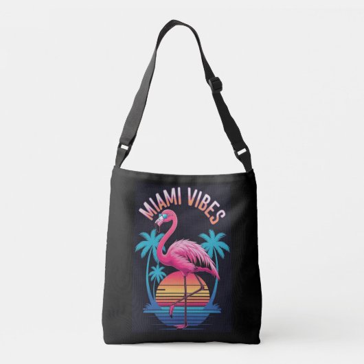 Miami Vibes Summer Flamingo Design-63454 Crossbody Tas (Achterkant)