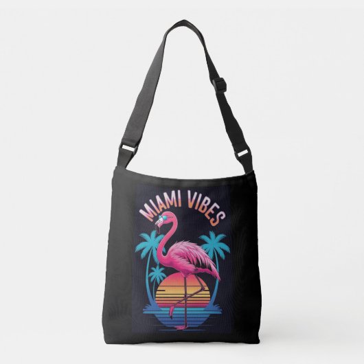 Miami Vibes Summer Flamingo Design-63454 Crossbody Tas (Voorkant)