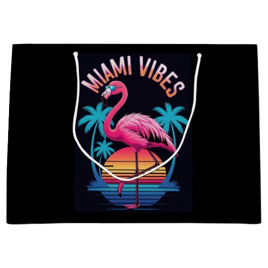 Miami Vibes Summer Flamingo Design-63454 Groot Cadeauzakje (Voorkant)