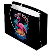 Miami Vibes Summer Flamingo Design-63454 Groot Cadeauzakje (Achterkant Gekanteld)