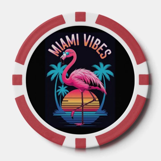Miami Vibes Summer Flamingo Design-63454 Poker Chips (Voorkant)