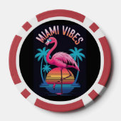 Miami Vibes Summer Flamingo Design-63454 Poker Chips (Achterkant)