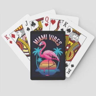 Miami Vibes Summer Flamingo Design-63454 Pokerkaarten