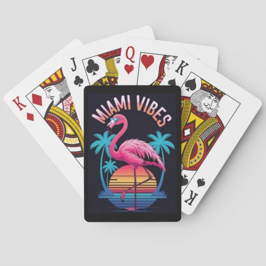 Miami Vibes Summer Flamingo Design-63454 Pokerkaarten (Achterkant)