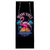 Miami Vibes Summer Flamingo Design-63454 Wijn Cadeautas (Achterkant)