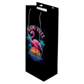 Miami Vibes Summer Flamingo Design-63454 Wijn Cadeautas (Voorkant Gekanteld)