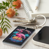 Miami Vibes Zomer Flamingo Ontwerp-63454 Sleutelhanger (Voorkant Rechts)