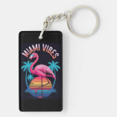 Miami Vibes Zomer Flamingo Ontwerp-63454 Sleutelhanger (achterkant)