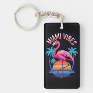 Miami Vibes Zomer Flamingo Ontwerp-63454 Sleutelhanger