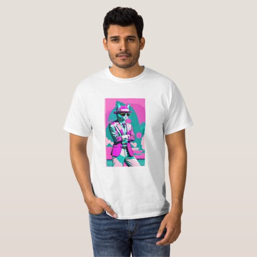 Miami Vice Cat T-shirt (Voorkant volledig)