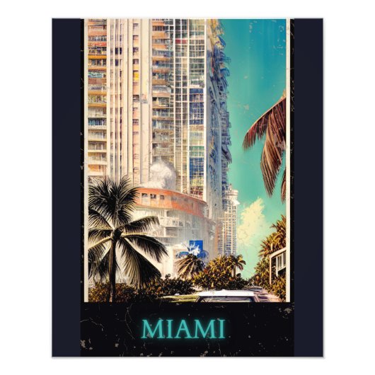Miami Vintage Poster (Voorkant)