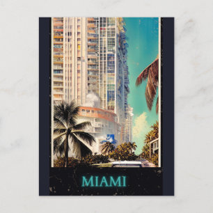 Miami vintage poster briefkaart