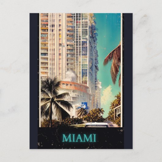 Miami vintage poster  briefkaart (Voorkant)