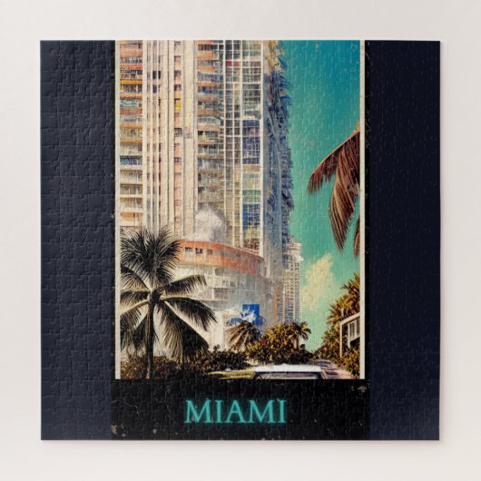 Miami Vintage Poster Legpuzzel (Verticaal)