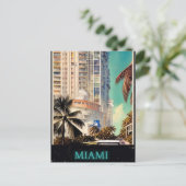 Miami vintage poster van CallisC Briefkaart (Staand voorkant)