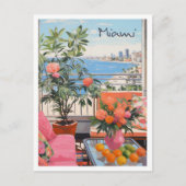Miami Vintage Reis Kunst Briefkaart (Voorkant)