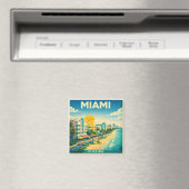 Miami Vintage Reisposter Magneet (Insitu (Vaatwasser))