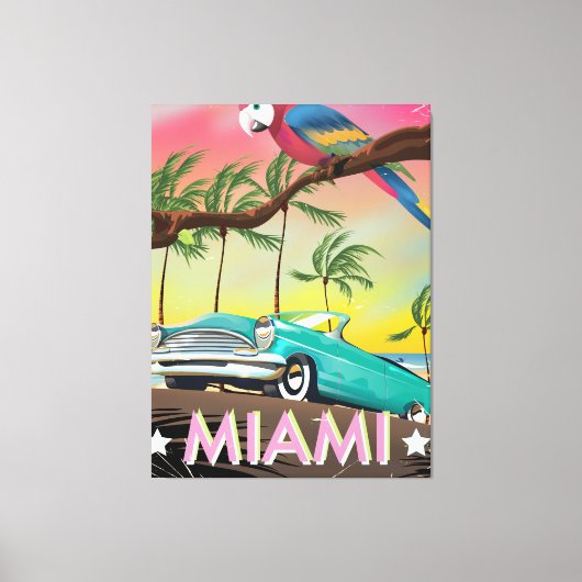 Miami vintage retro Reisprint Canvas Afdruk (Voorkant)