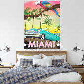 Miami vintage retro Reisprint Canvas Afdruk (Insitu (Slaapkamer))