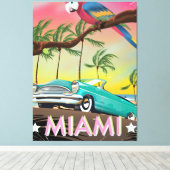 Miami vintage retro Reisprint Canvas Afdruk (Insitu (Houten vloer))