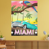 Miami vintage retro Reisprint Canvas Afdruk (Insitu (Woonkamer))