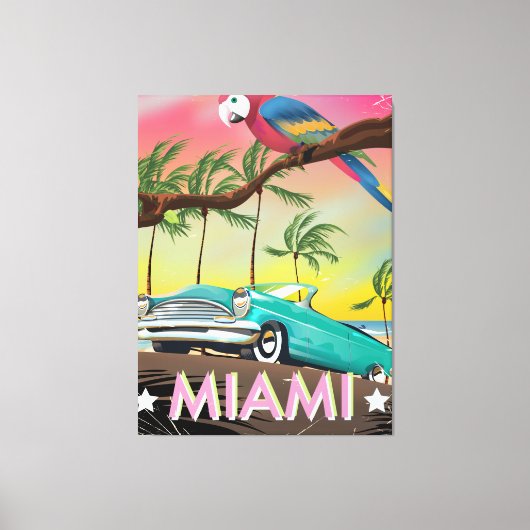 Miami vintage retro Reisprint Canvas Afdruk (Voorkant)