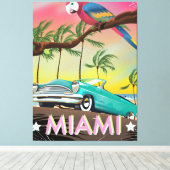 Miami vintage retro Reisprint Canvas Afdruk (Insitu (Houten vloer))