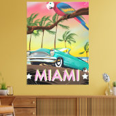 Miami vintage retro Reisprint Canvas Afdruk (Insitu (Woonkamer))