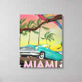 Miami vintage retro Reisprint Canvas Afdruk (Voorkant)
