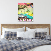 Miami vintage retro Reisprint Canvas Afdruk (Insitu (Slaapkamer))