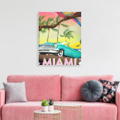 Miami vintage retro Reisprint Canvas Afdruk (Insitu (Woonkamer))