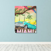 Miami vintage retro Reisprint Canvas Afdruk (Insitu (Houten vloer))