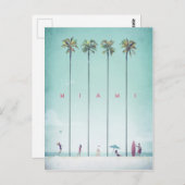Miami Vintage Travel Poster - Art Briefkaart (Voorkant / Achterkant)