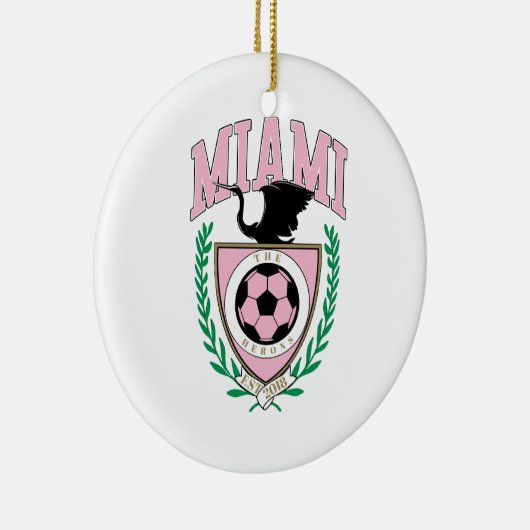 Miami Voetbal Varsity Stijl Keramisch Ornament (Rechts)