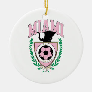 Miami Voetbal Varsity Stijl Keramisch Ornament