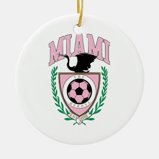 Miami Voetbal Varsity Stijl Keramisch Ornament (Voorkant)