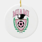 Miami Voetbal Varsity Stijl Keramisch Ornament (Achterkant)