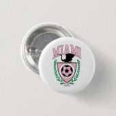 Miami Voetbal Varsity Stijl Ronde Button 3,2 Cm (Voorkant /achterkant)