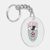 Miami Voetbal Varsity Stijl Sleutelhanger (Voorkant Links)