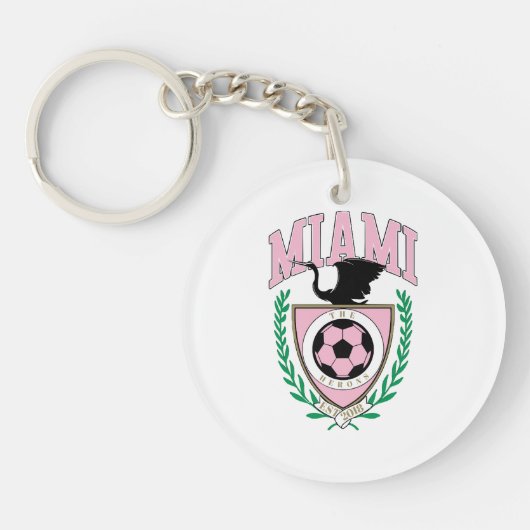 Miami Voetbal Varsity Stijl Sleutelhanger (Voorkant)