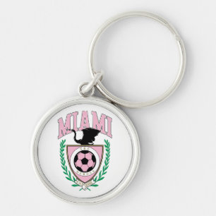 Miami Voetbal Varsity Stijl Sleutelhanger