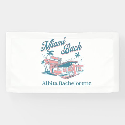 Miami vrijgezellenfeest spandoek (Horizontaal)