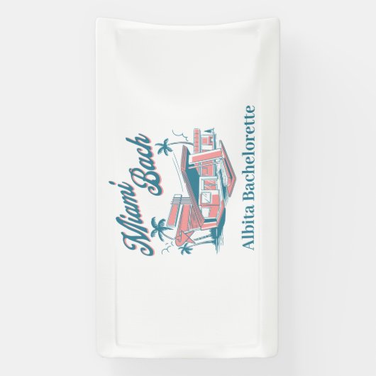 Miami vrijgezellenfeest spandoek (Verticaal)